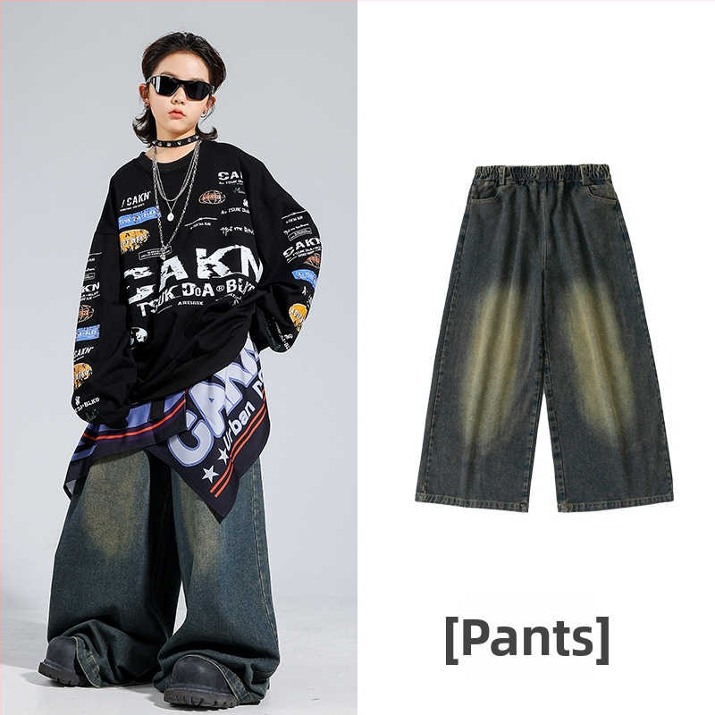 Set hip-hop pentru copii – ținută de scenă modernă, 100% poliester, pentru copii peste 8 ani, primăvară–toamnă 2025