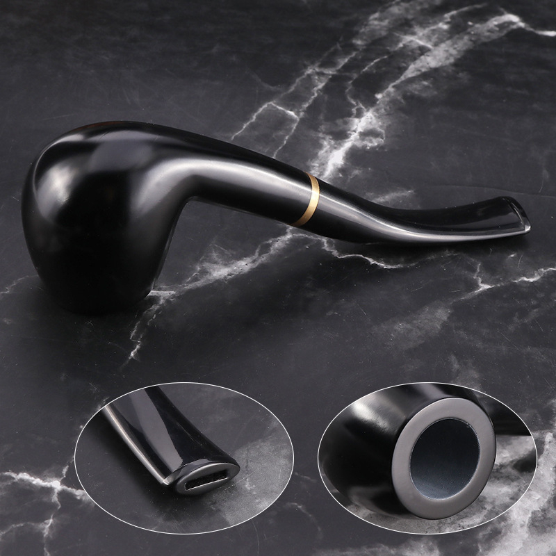 Ébenfa pipa, kézzel készített, 9 mm szűrő, modern minimalista stílus, súly 80 g.