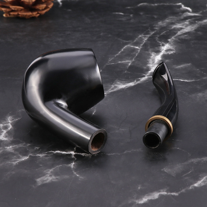 Ébenfa pipa, kézzel készített, 9 mm szűrő, modern minimalista stílus, súly 80 g.