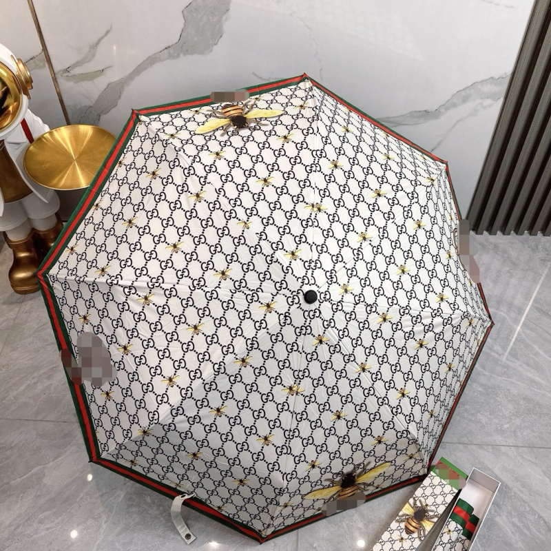 Umbrelă pliabilă automată, cu model de albină, 8 brațe din oțel, țesătură 210T cu acoperire vinilă, UPF50+, deschidere și închidere complet automate