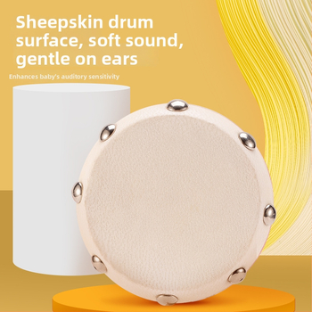 Zornăitoare pentru bebeluși, material de jucărie piele de miel, cap de tobă 7 cm