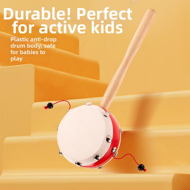 Zornăitoare pentru bebeluși, material de jucărie piele de miel, cap de tobă 7 cm