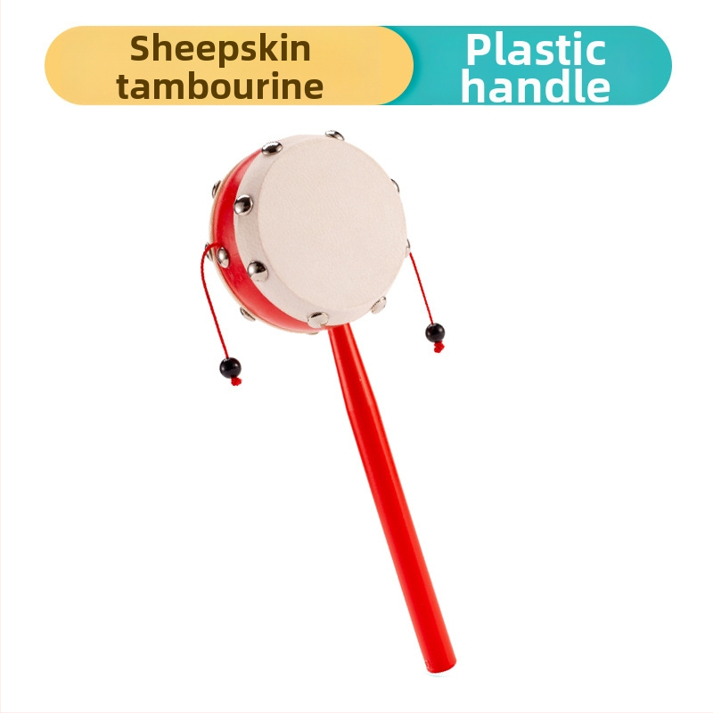 Zornăitoare pentru bebeluși, material de jucărie piele de miel, cap de tobă 7 cm