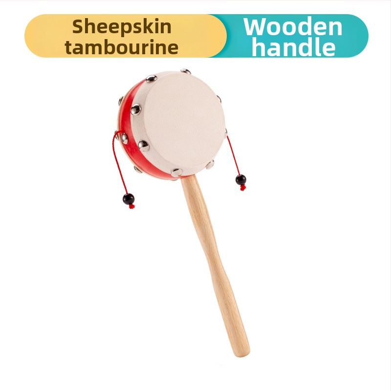 Zornăitoare pentru bebeluși, material de jucărie piele de miel, cap de tobă 7 cm