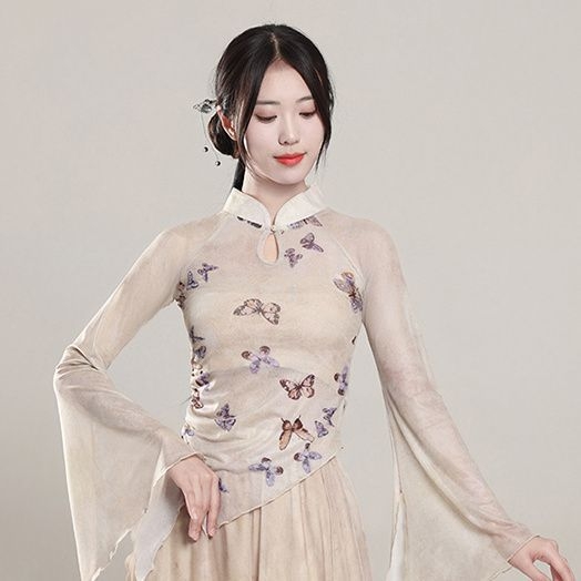Unisex kostim za narodni ples s otiskom i elegantnim gazom, Miyazumi, Chenille tkanina, Spandex, proljeće 2025