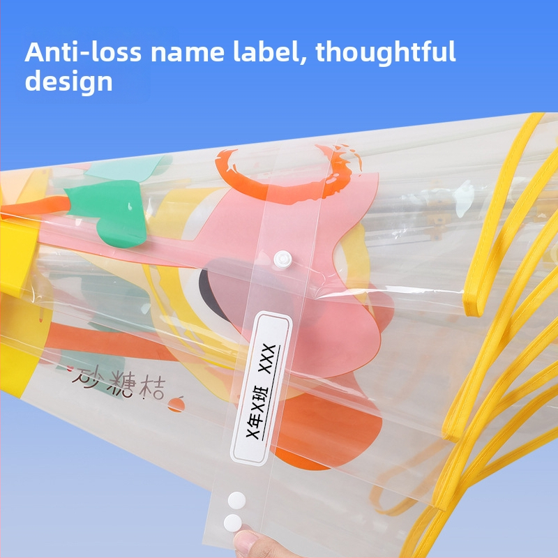 Umbrelă transparentă pentru copii, stil desen animat, cadrul cu 6 arce din fibră, mâner din plastic, închidere automată, personalizare logo