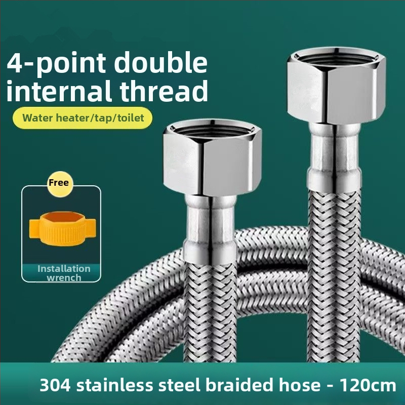 Furtun din oțel inoxidabil împletit 304 pentru conectarea boilerului și robinetului de toaletă — presiune înaltă, rezistent la explozie