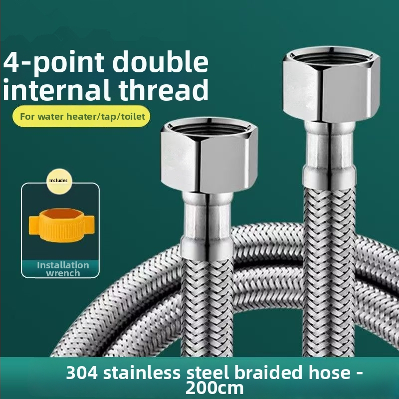 Furtun din oțel inoxidabil împletit 304 pentru conectarea boilerului și robinetului de toaletă — presiune înaltă, rezistent la explozie
