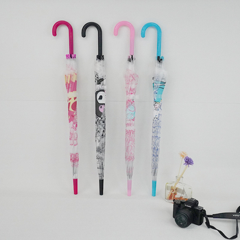 Παιδική ομπρέλα με μακριά λαβή, αυτόματο άνοιγμα, 8 βέργες, ατσάλινος σωλήνας, πλαστικό κάλυμμα 190T