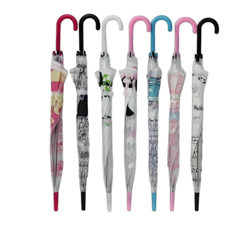 Παιδική ομπρέλα με μακριά λαβή, αυτόματο άνοιγμα, 8 βέργες, ατσάλινος σωλήνας, πλαστικό κάλυμμα 190T