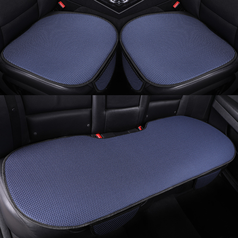 Autóülés párna, jéghideg selyem felület, csúszásmentes, szellőző, hab töltés, három darabos készlet, univerzális minden évszakra