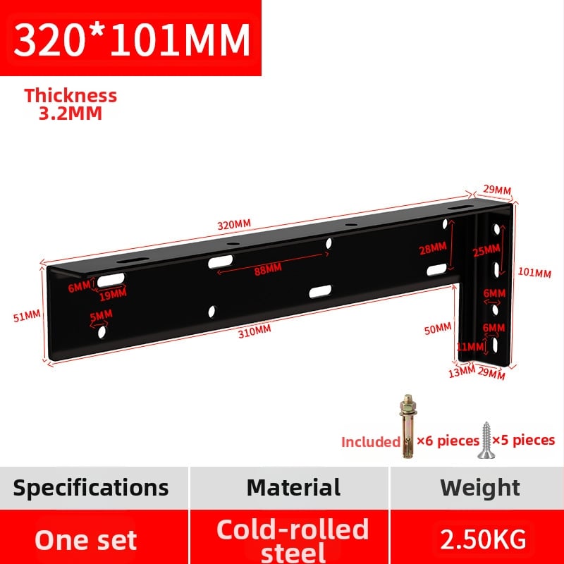 Κρεμαστός φορέας φόρτωσης τοίχου με τριγωνική στήριξη – κατάλληλος για ντουλάπες τηλεόρασης, γραφεία και ράφια (χάλυβας κρύας έλασης, μοντέρνος μινιμαλισμός, ενιαίας κατασκευής)