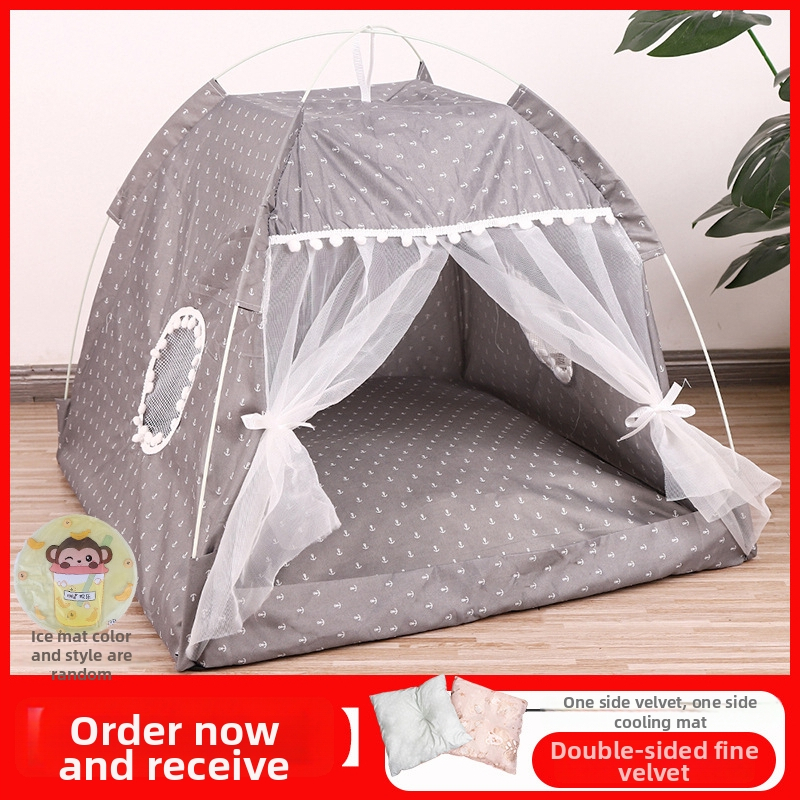 Zatvoreno mačje gnijezdo od platna — krevetić za kućne ljubimce, kućica za mačke