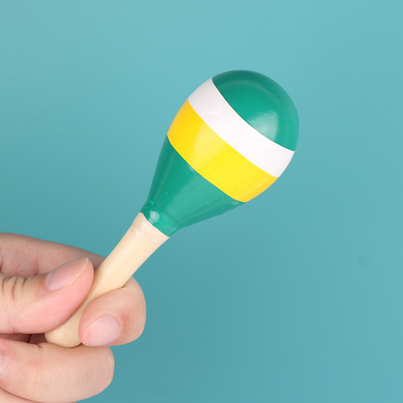 Drveni maracas za djecu, Orffov udarni instrument, marka Nine Sister, unisex, uzrast 0–3 godina