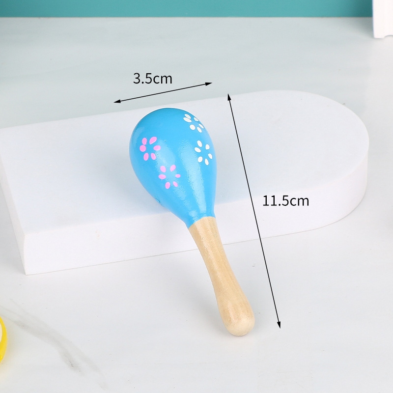 Drveni maracas za djecu, Orffov udarni instrument, marka Nine Sister, unisex, uzrast 0–3 godina