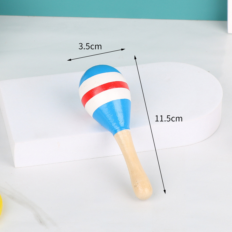 Drveni maracas za djecu, Orffov udarni instrument, marka Nine Sister, unisex, uzrast 0–3 godina