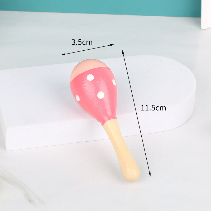 Drveni maracas za djecu, Orffov udarni instrument, marka Nine Sister, unisex, uzrast 0–3 godina