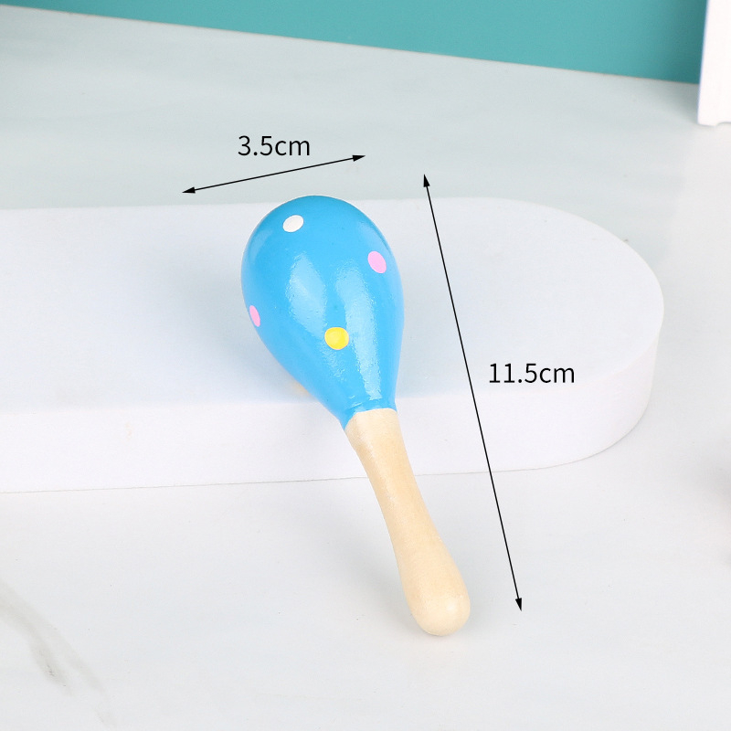 Drveni maracas za djecu, Orffov udarni instrument, marka Nine Sister, unisex, uzrast 0–3 godina