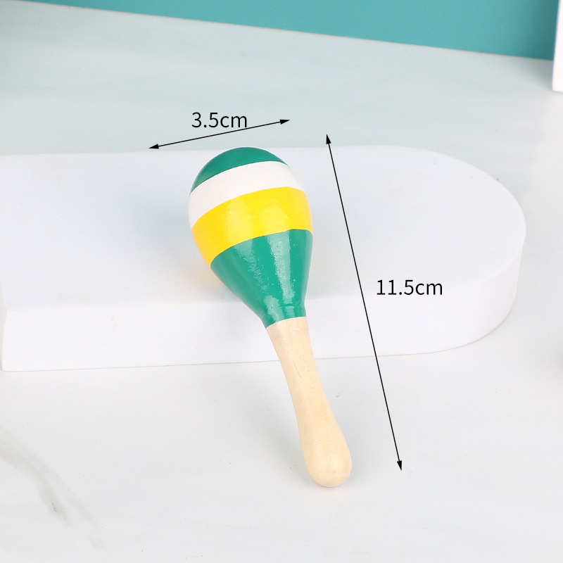 Drveni maracas za djecu, Orffov udarni instrument, marka Nine Sister, unisex, uzrast 0–3 godina