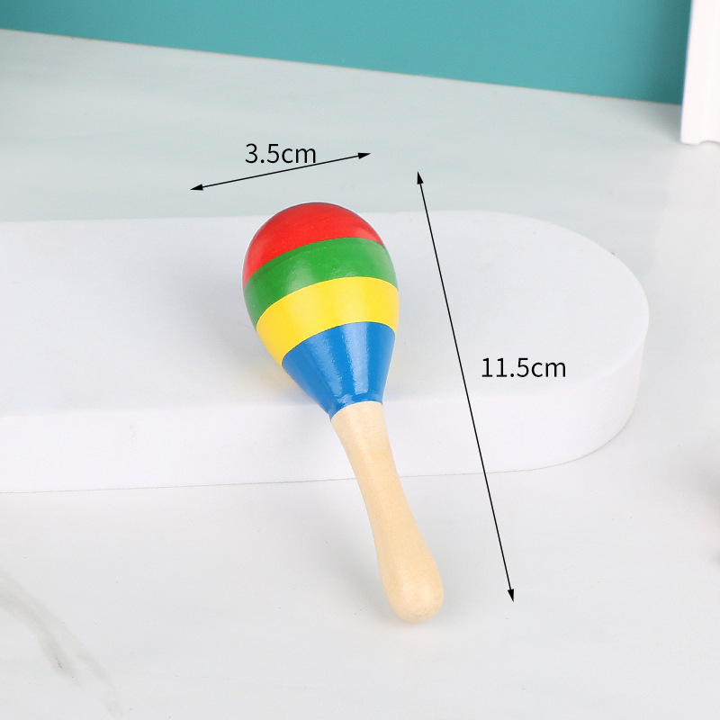 Drveni maracas za djecu, Orffov udarni instrument, marka Nine Sister, unisex, uzrast 0–3 godina