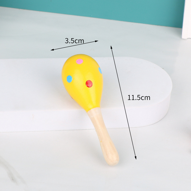 Drveni maracas za djecu, Orffov udarni instrument, marka Nine Sister, unisex, uzrast 0–3 godina