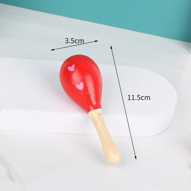 Drveni maracas za djecu, Orffov udarni instrument, marka Nine Sister, unisex, uzrast 0–3 godina