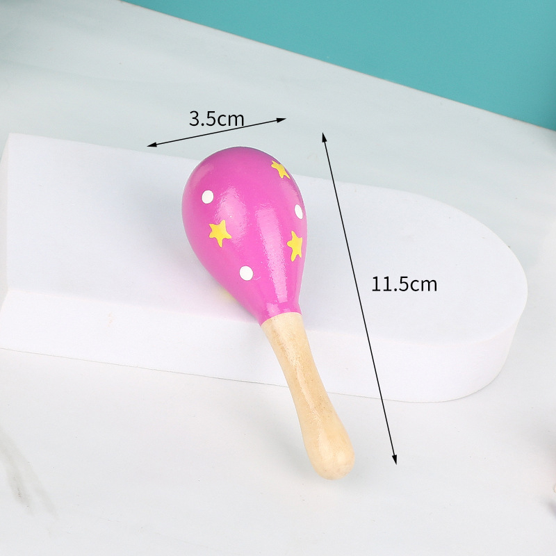 Drveni maracas za djecu, Orffov udarni instrument, marka Nine Sister, unisex, uzrast 0–3 godina