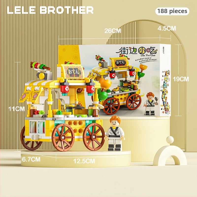 Mini városi utca építőelemek készlet, ABS műanyag, 100–200 darab, 7–14 éveseknek, DIY