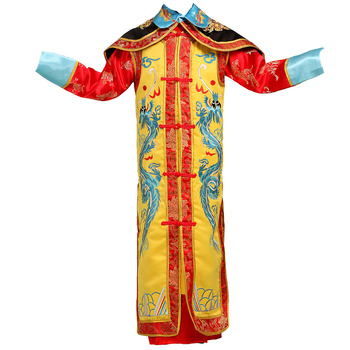 Costum de palat din dinastia Qing pentru scenă – Împărat și Împărăteasă, robe cu dragon și Phoenix, Hanfu unisex pentru scenă, satin poliester, primăvară 2023