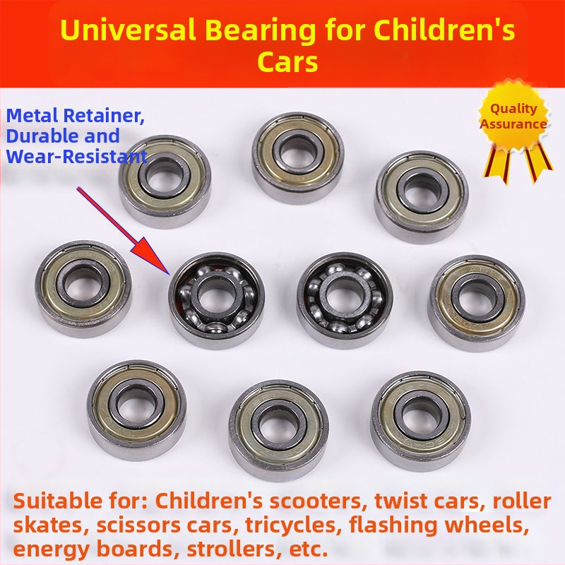 Set de roți pentru mobilitate copii cu rulmenți 608Z – design cu 3 roți pivotante, PET material, Brand Unique