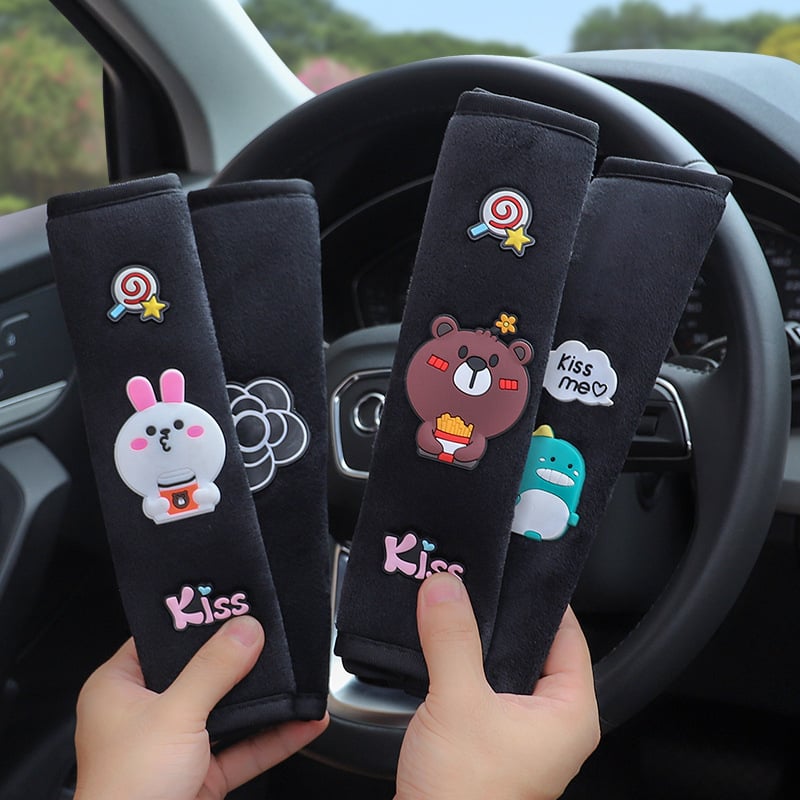 Zaštitnik za rameni sigurnosnog pojasa automobila, mekan poliester, dizajn crtić božanstva, prilagodljiv, marka Qiao Lin, težina 0,1 kg