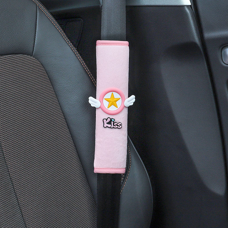 Zaštitnik za rameni sigurnosnog pojasa automobila, mekan poliester, dizajn crtić božanstva, prilagodljiv, marka Qiao Lin, težina 0,1 kg