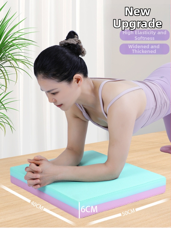 Covoraș de echilibru pentru fitness și yoga cu pernă pentru genunchi, material EVA, grosime 6 mm, greutate 600 g, model geometric