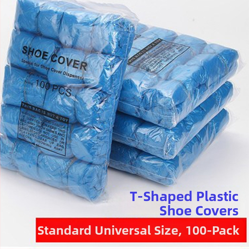 Μίας χρήσης καλύμματα παπουτσιών από PE με κλείσιμο τύπου Τ, κατάλληλα για οικιακή ή γραφείου χρήση, προστασία από τη σκόνη.