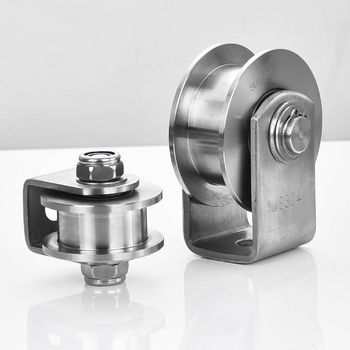 304 rozsdamentes acél görgőcsapágy, fix V-típusú HU csúszó ajtó görgő, emelő sínre