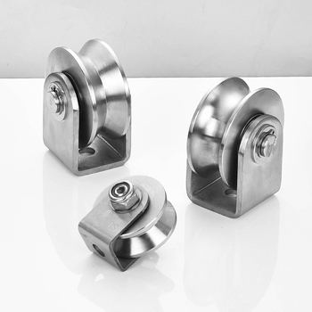 304 rozsdamentes acél görgőcsapágy, fix V-típusú HU csúszó ajtó görgő, emelő sínre