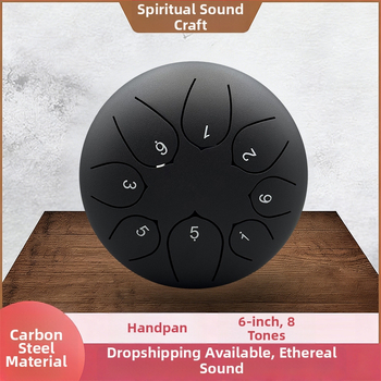 Jazýčkový bubon z karbónovej ocele, 8 tónov, model 6-8-8, pre deti a meditáciu