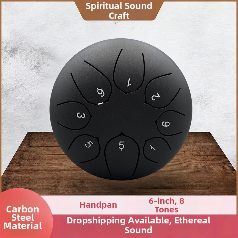 Jazýčkový bubon z karbónovej ocele, 8 tónov, model 6-8-8, pre deti a meditáciu