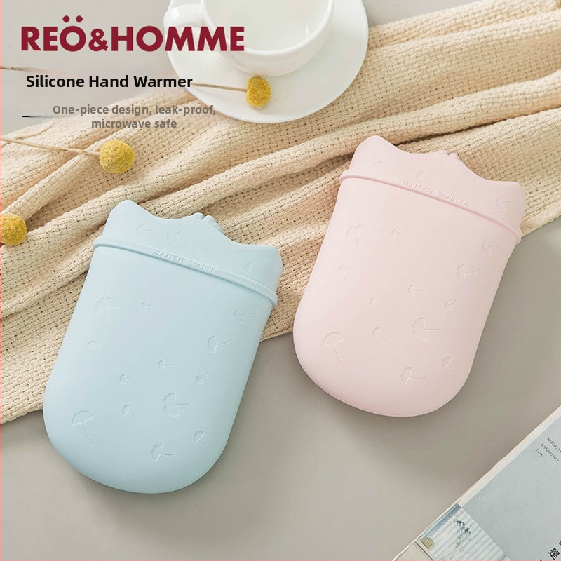 Silikónová fľaša na horúcu vodu s naplnením vodou, samohrejúca, výbušne odolná, dvojité použitie teplo/chlad, prenosná plyšová pomôcka