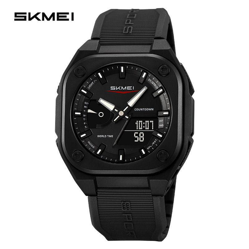 Skmei Moment Beauty Unisex sportski elektronički sat s analogno-digitalnim zaslonom, vodootporan do 50 m, svjetsko vrijeme, štoperica, datum