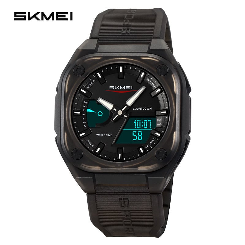 Skmei Moment Beauty Unisex sportski elektronički sat s analogno-digitalnim zaslonom, vodootporan do 50 m, svjetsko vrijeme, štoperica, datum
