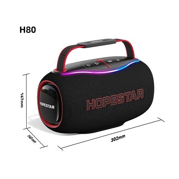 HOPESTAR H80 prijenosni Bluetooth zvučnik za vanjsku upotrebu, 80W, IPX5 vodootporan, sustav od 3 zvučnika, ugrađena baterija 6000mAh, Bluetooth 5.3