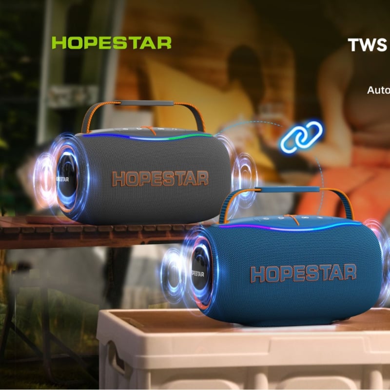 HOPESTAR H80 prijenosni Bluetooth zvučnik za vanjsku upotrebu, 80W, IPX5 vodootporan, sustav od 3 zvučnika, ugrađena baterija 6000mAh, Bluetooth 5.3