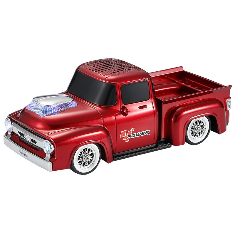 WSTER Retro Bluetooth vanjski zvučnik – tema kamion pickup, ugrađena baterija, 6W, Bluetooth 5.3, 20Hz-20kHz, domet 10 m, hands-free pozivi