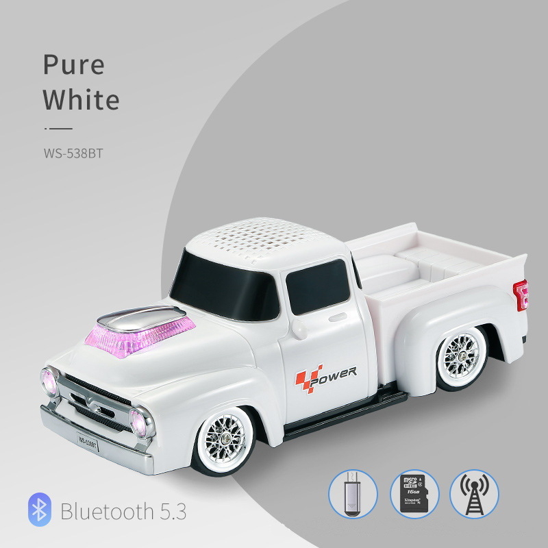 WSTER Retro Bluetooth vanjski zvučnik – tema kamion pickup, ugrađena baterija, 6W, Bluetooth 5.3, 20Hz-20kHz, domet 10 m, hands-free pozivi