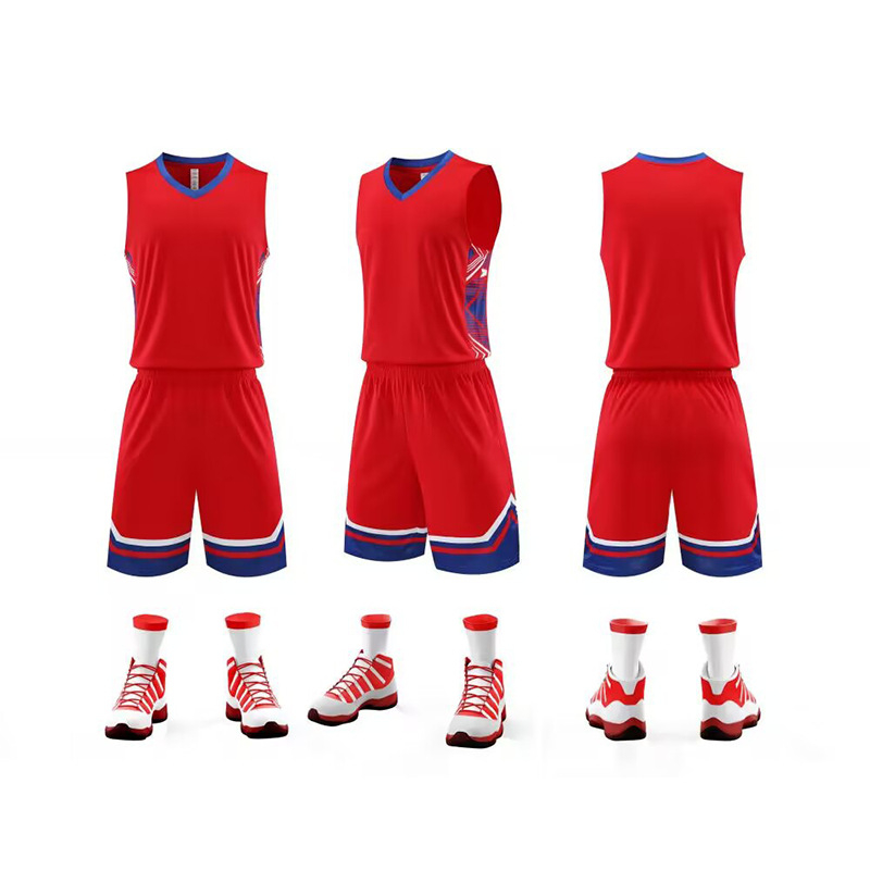 Košarkaški komplet dresova, bez rukava, V-izrez, slobodan kroj; Vanjski materijal od vlakana bambusa s 100% poliesterom, podstava od vlakana bambusa s 100% poliesterom; Unisex odrasli