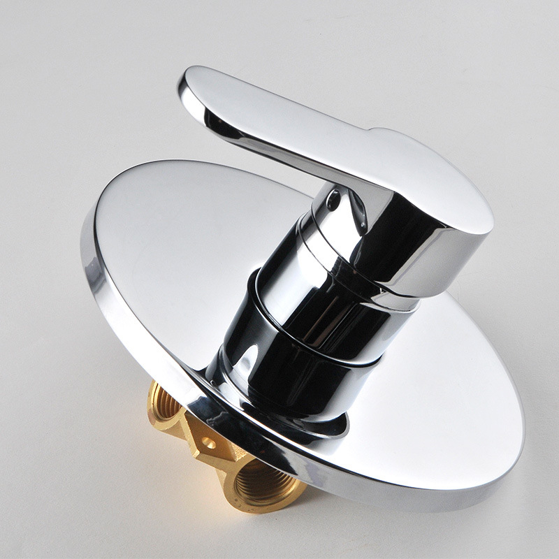 Κρυφό εντοιχισμένο σύστημα ντους με σώμα από χαλκό, εγκατάσταση σε τοίχο, βαλβίδα ανάμειξης ζεστού/κρύου, ακροφύσιο εξοικονόμησης νερού, μοντέλο 001