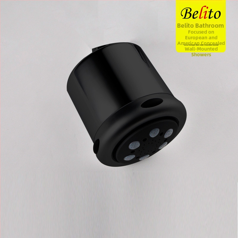 Κρυφό εντοιχισμένο σύστημα ντους με σώμα από χαλκό, εγκατάσταση σε τοίχο, βαλβίδα ανάμειξης ζεστού/κρύου, ακροφύσιο εξοικονόμησης νερού, μοντέλο 001