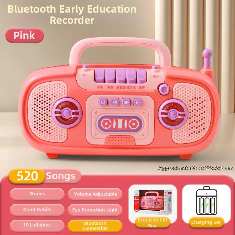 Детска музикална приказна машина за ранно образование — електрическа образователна играчка със музика и звуци, пластмасова конструкция, захранване с обикновени сухи батерии, за деца 0–3 г