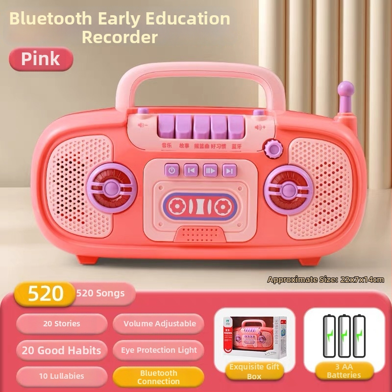 Детска музикална приказна машина за ранно образование — електрическа образователна играчка със музика и звуци, пластмасова конструкция, захранване с обикновени сухи батерии, за деца 0–3 г